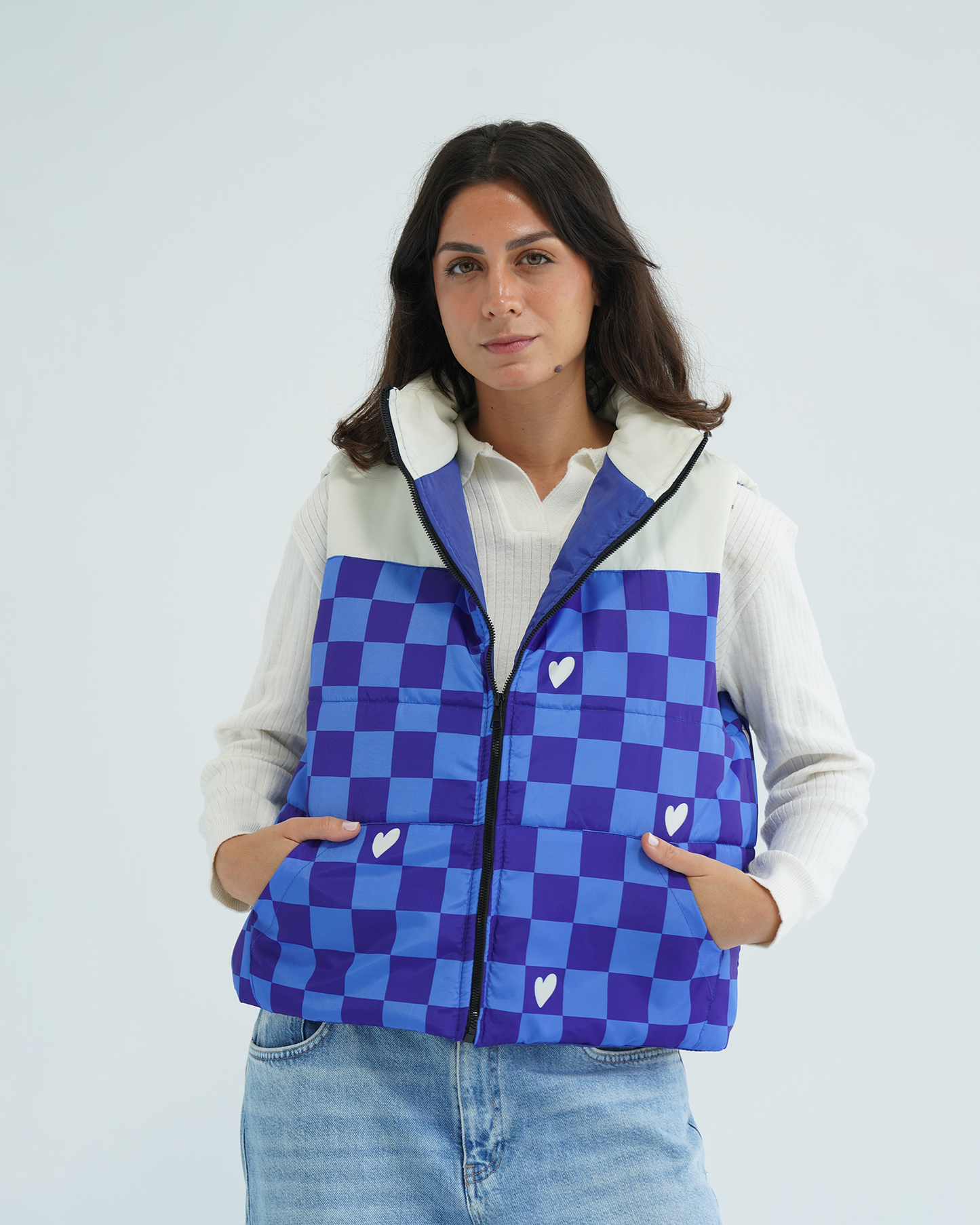 Blue Heart Puffer Vest