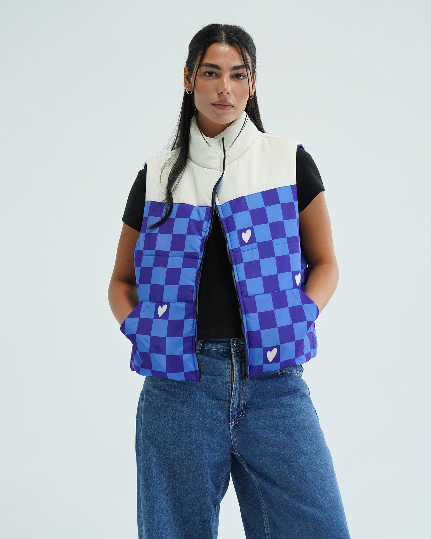 Blue Heart Puffer Vest
