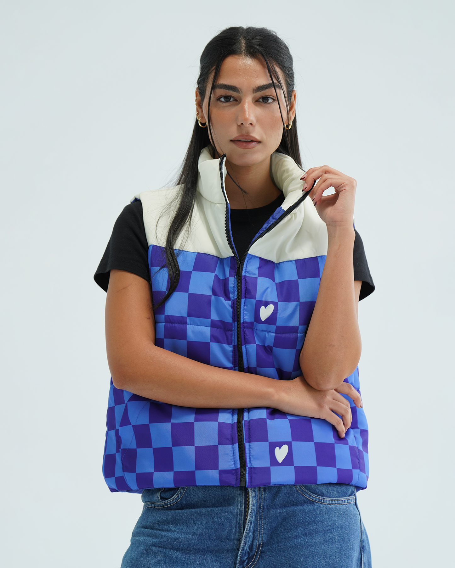 Blue Heart Puffer Vest