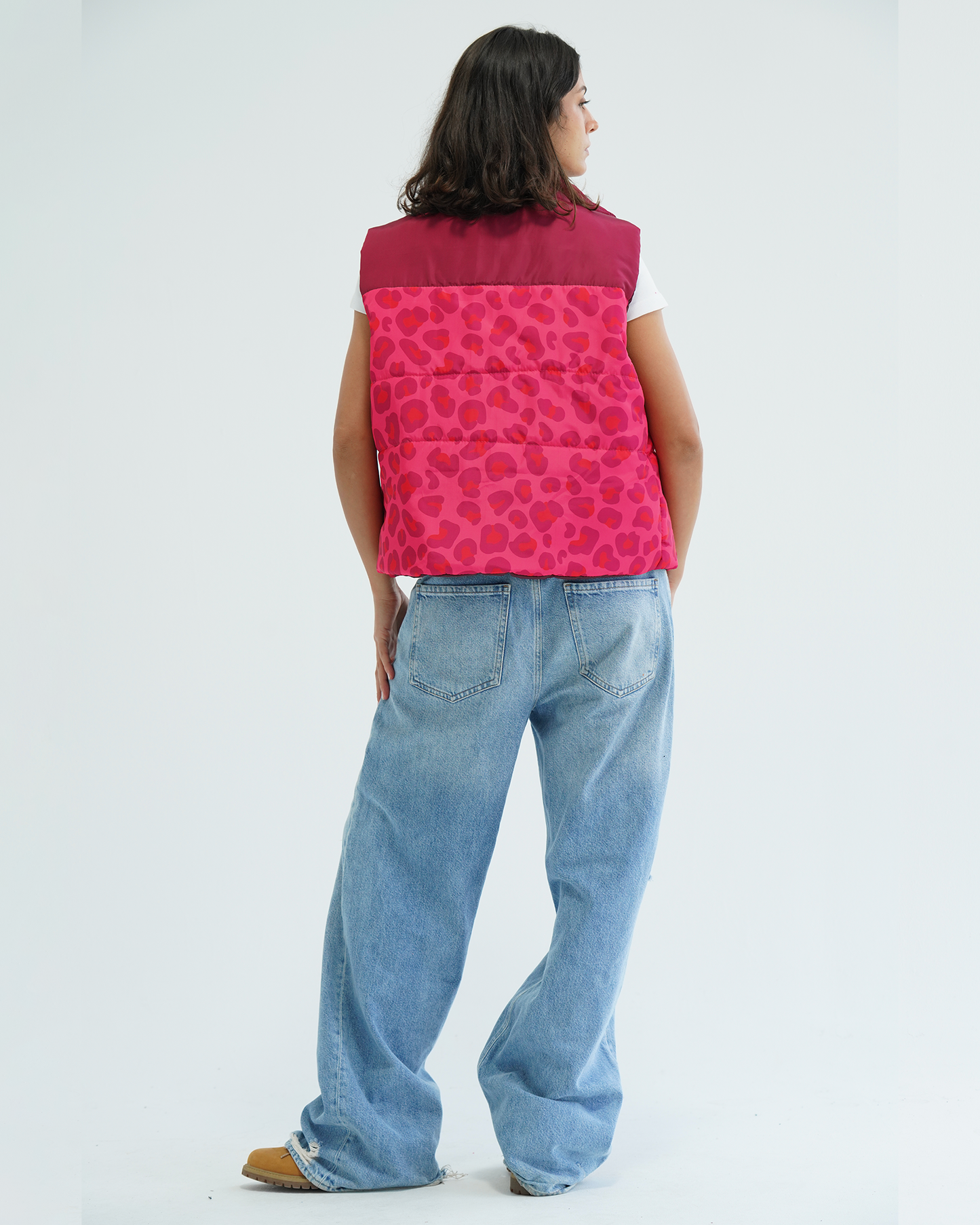 Pink Leopard Puffer Vest