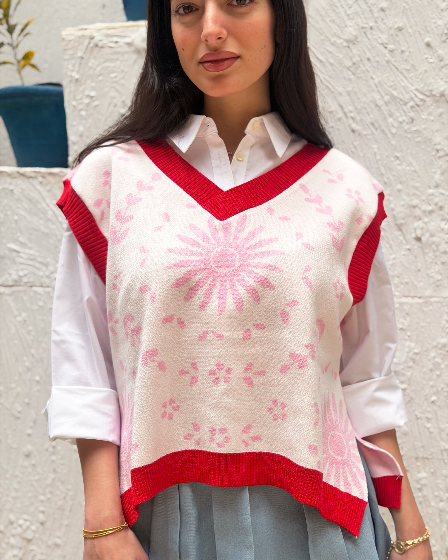Pink Ceramic Knit Vest