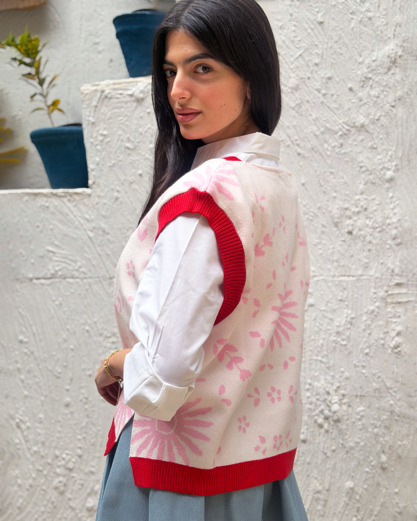 Pink Ceramic Knit Vest