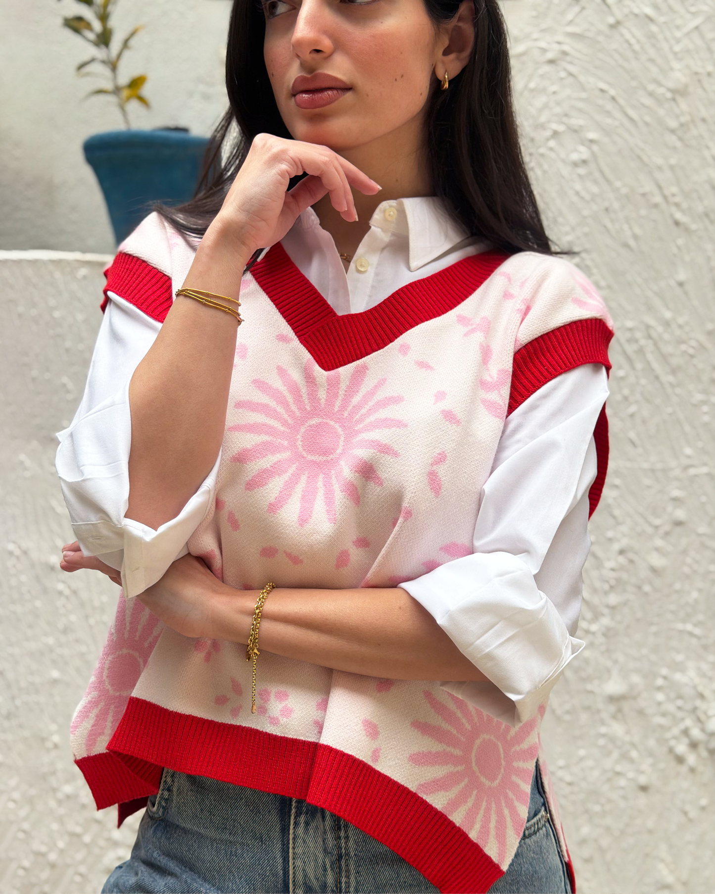 Pink Ceramic Knit Vest