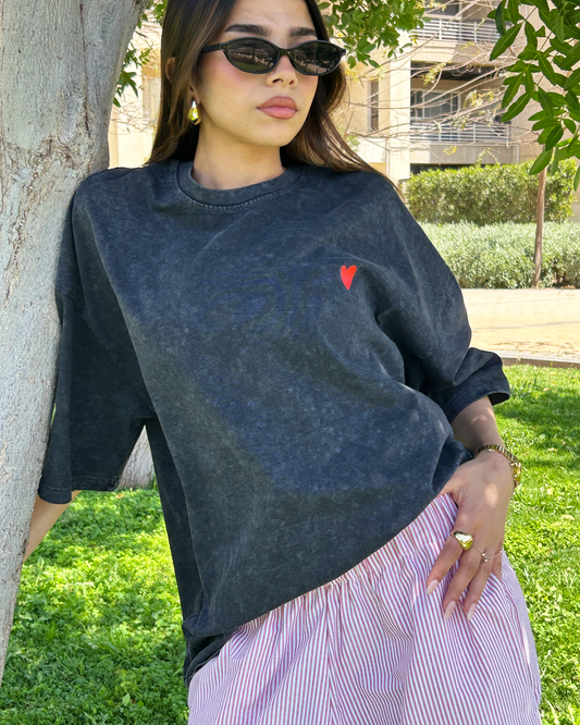Washed Heart Oversized T-shirt