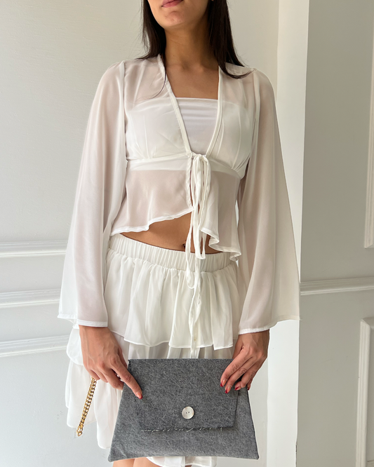 White Ruffled Top