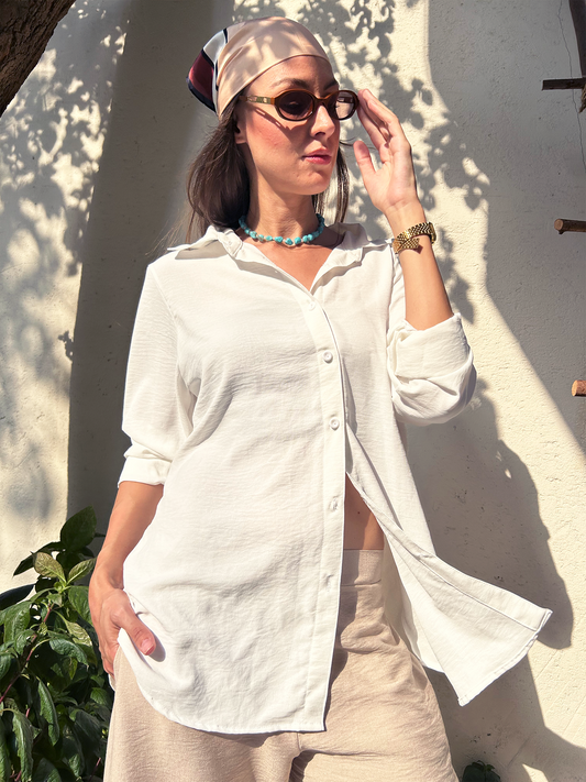 White Loose Oversized Shirt