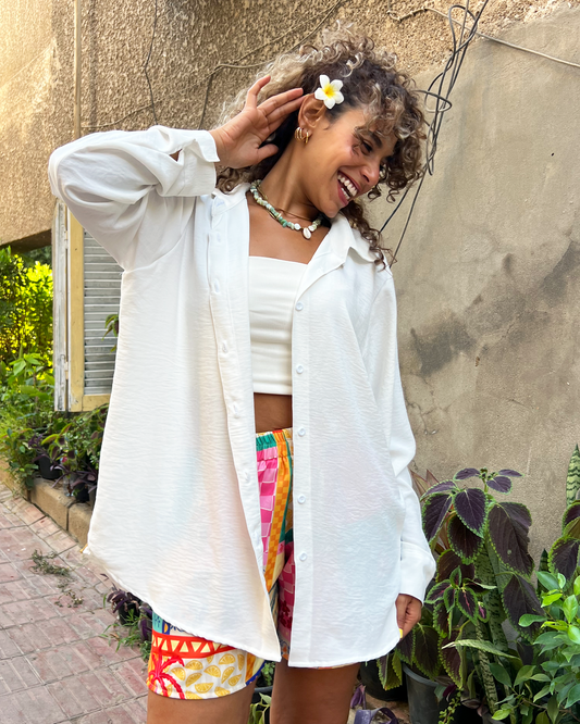 White Loose Oversized Shirt