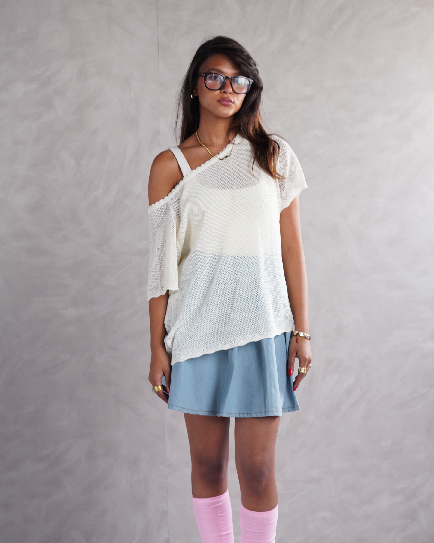 White Knit T-shirt