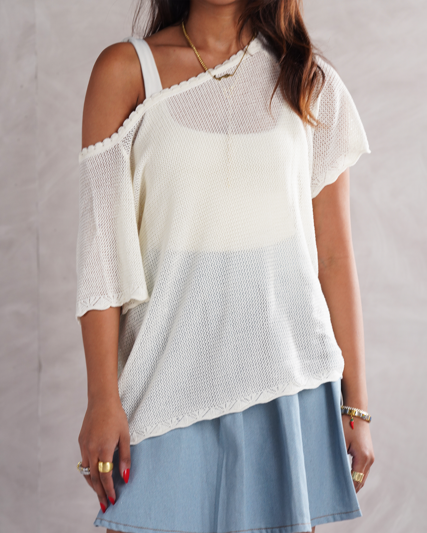 White Knit T-shirt