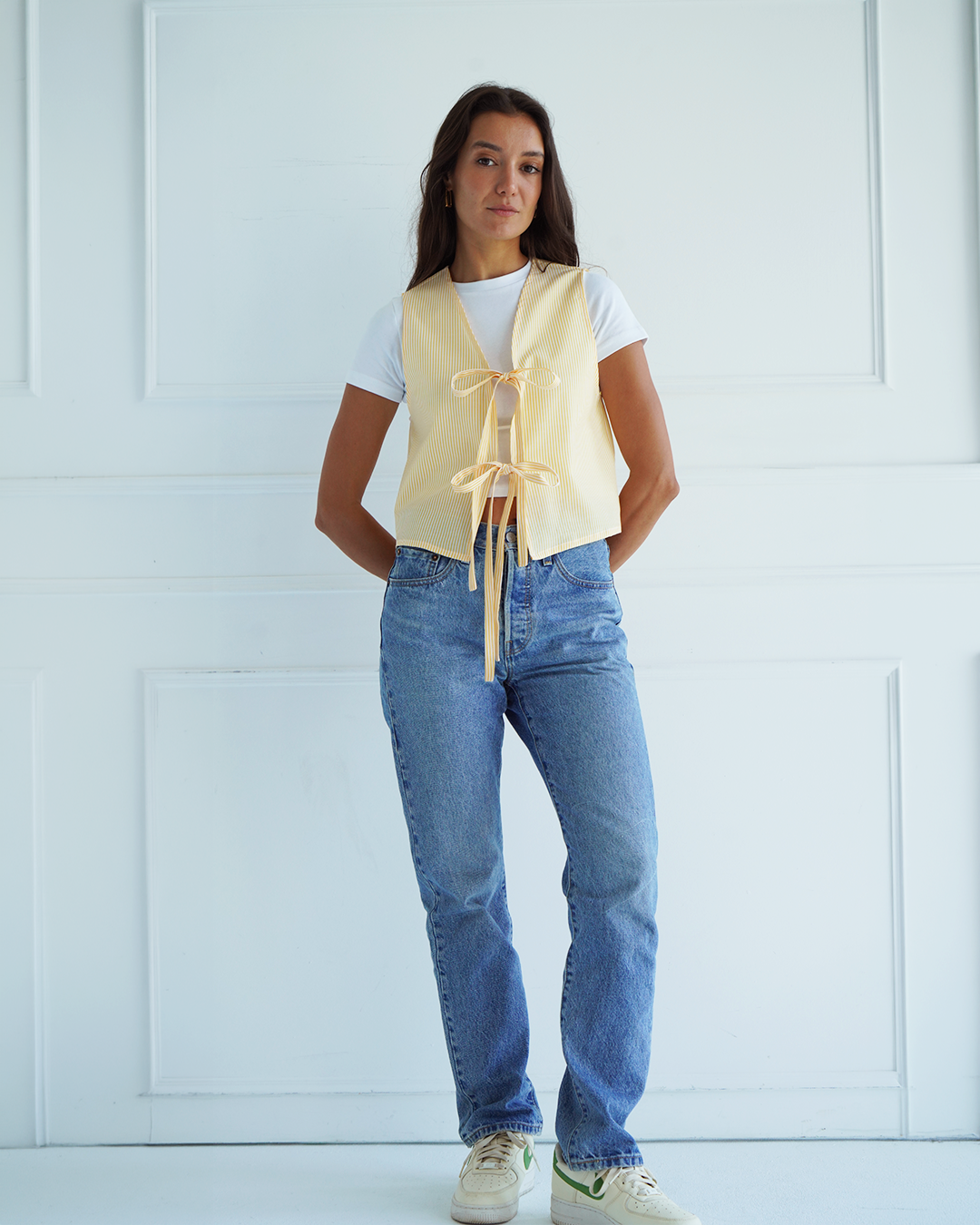 Yellow Striped Tie Vest