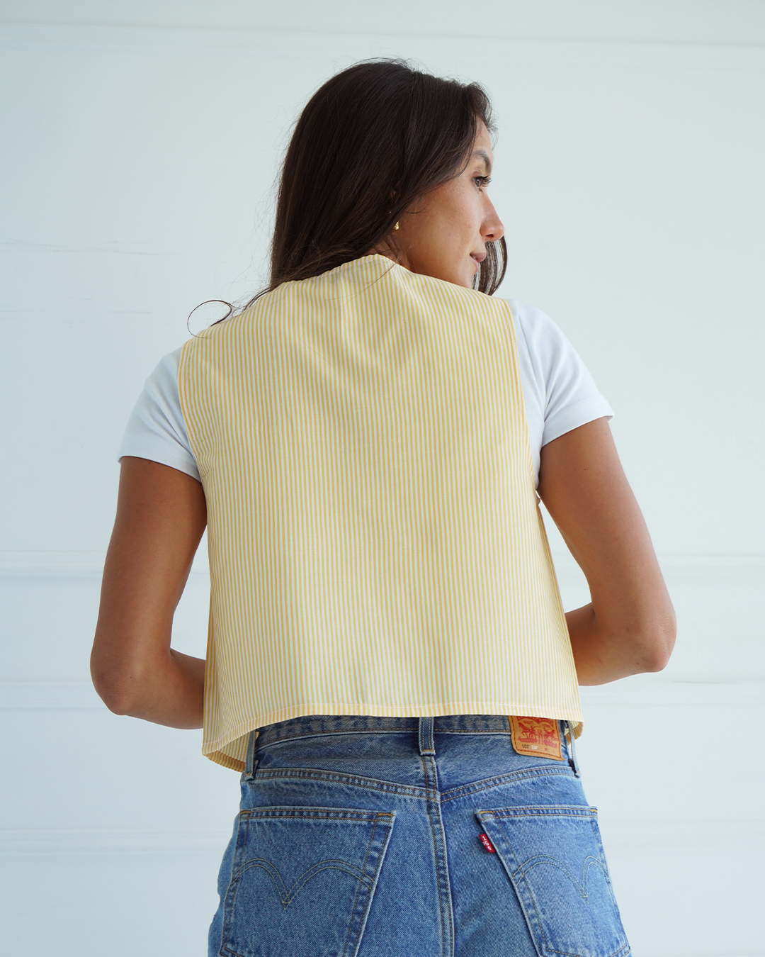 Yellow Striped Tie Vest