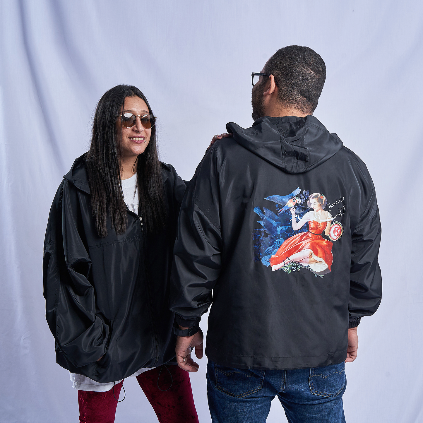 Black Oversized Windbreaker Jacket Earth Gallery