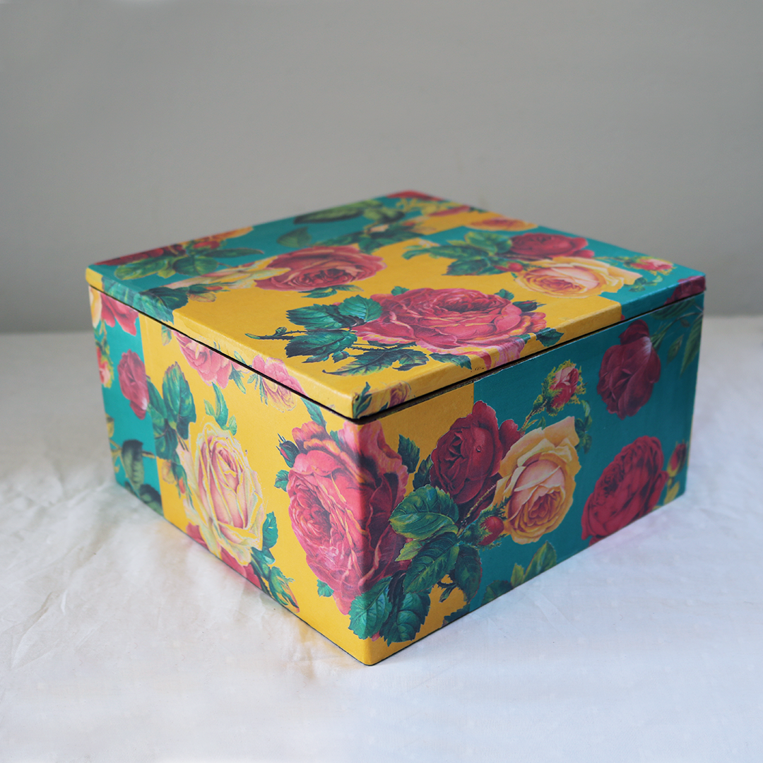 Floral Decoupage Box - Square
