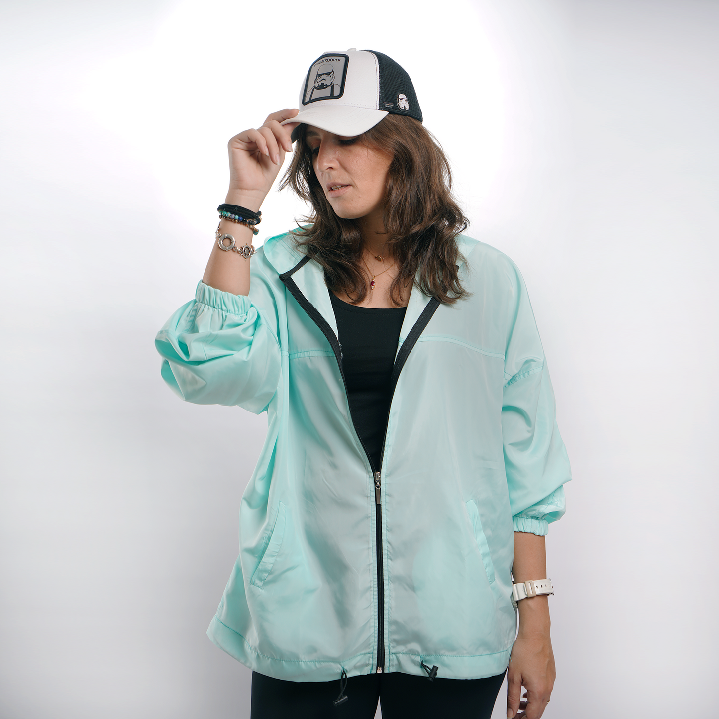 Mint Oversized Windbreaker Jacket