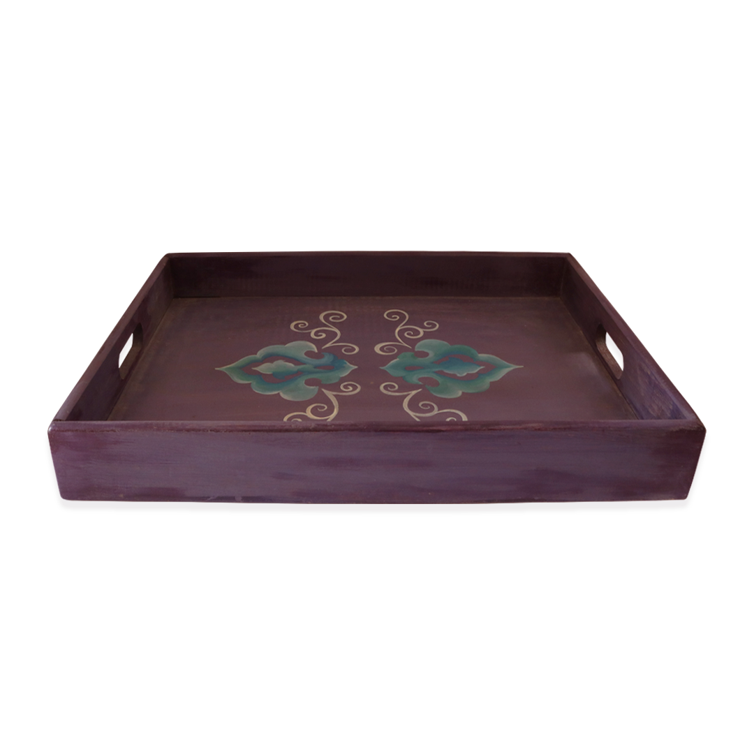 Islamic Hand-Painted Tray - Purple